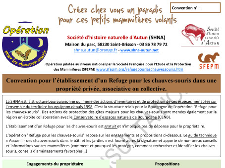 Extrait de la convention Refuge pour les chauves-souris